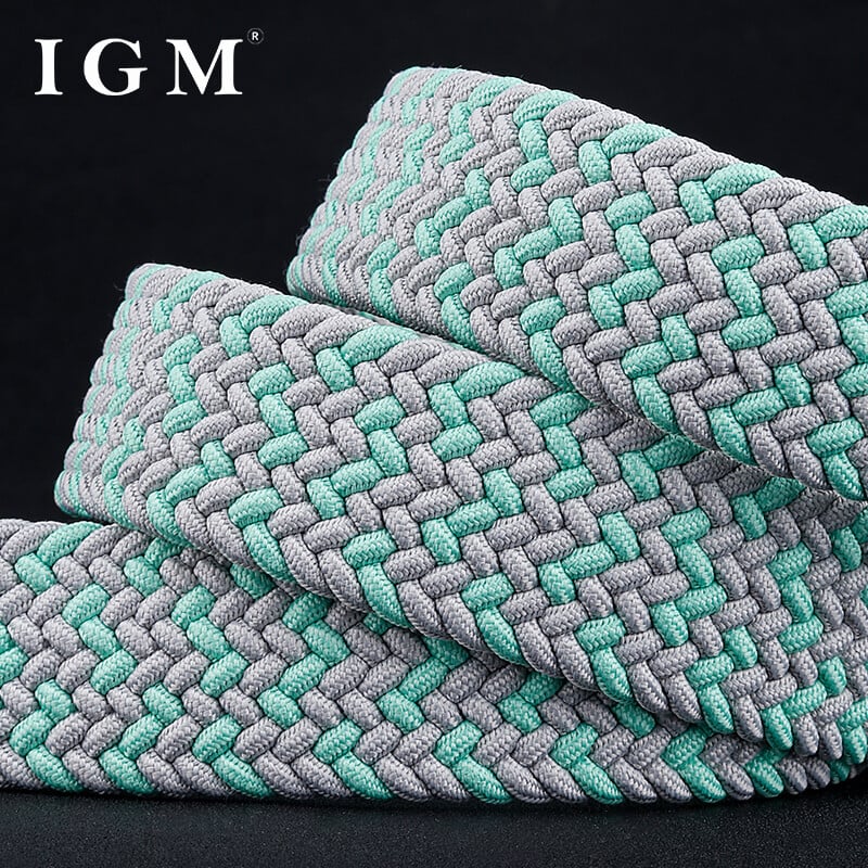 Vyrų madingas visiškai metalinis adatų sagtis drobė elastingas elastingas džinsų pintas diržas