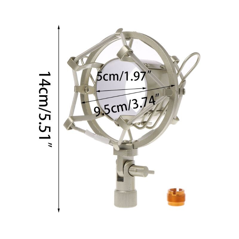 Univerzálny 50mm držiak mikrofónu s odpružením pre kondenzátorový mikrofón s priemerom 48mm-54mm