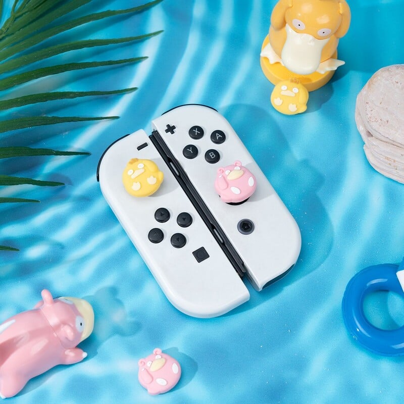 Silikónové krytky na palec Yocore kompatibilné s Nintendo Switch/OLED/Lite, roztomilá kačička, 4 ks
