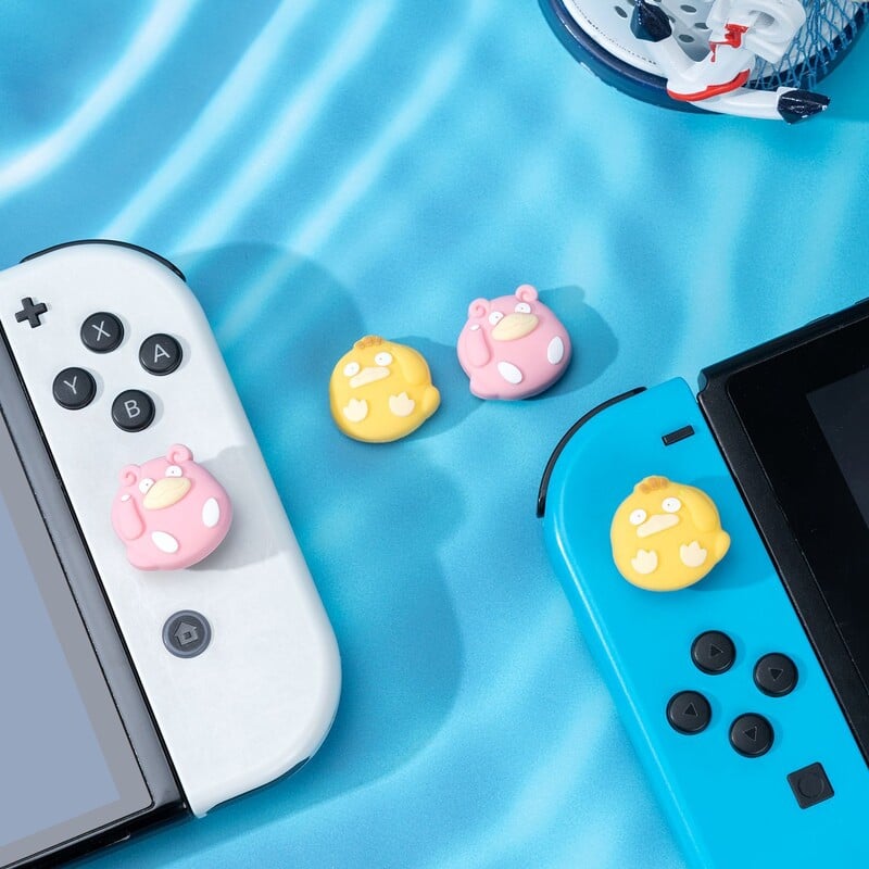 Silikónové krytky na palec Yocore kompatibilné s Nintendo Switch/OLED/Lite, roztomilá kačička, 4 ks