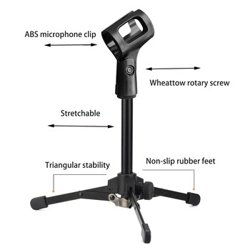 Гореща разпродажба Сгъваема стойка за микрофон Настолен статив Държач за стойка за микрофон Висококачествен мини микрофон Държач за микрофон