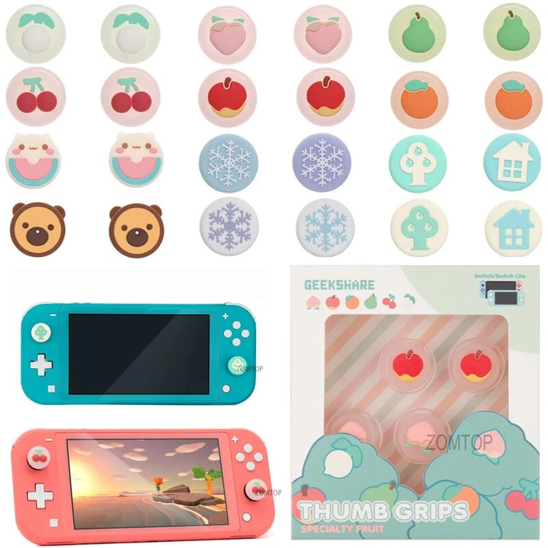 Kryt joysticku Animal Crossing Fruit Cherry pre Nintendo Switch Lite NS, príslušenstvo pre ovládače Joy-Con