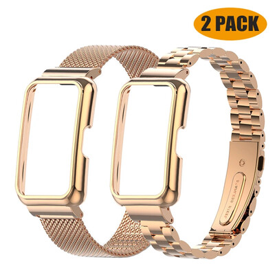 Nerūdijančio plieno dirželis Honor Band 7 6 Smart Band Metalinės apyrankės Dėklo apsauga, skirta Huawei Band 8 7 6 Laikrodžio apyrankės dangtelių rėmeliai