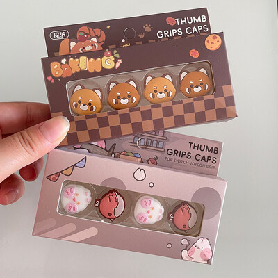 4db Bear Rabbit szilikon hüvelykujj bot markolat sapka Joystick fedél Switch NS Oled/Lite Joy-con vezérlőhöz puha védőtok