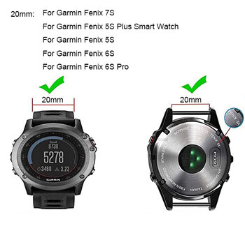 Essidi 20 мм нова еластична плетена лента за Garmin Fenix 7s 6s Pro 5s Plus Спортен найлонов часовник Гривна за каишка за Garmin Fenix