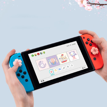 4 бр. Sakura Joy Con Thumb Grips Капачки за джойстик Розови меки силиконови капаци Бутон за Nintendo Switch Oled Lite контролер