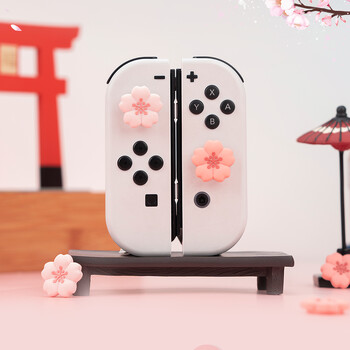 4 бр. Sakura Joy Con Thumb Grips Капачки за джойстик Розови меки силиконови капаци Бутон за Nintendo Switch Oled Lite контролер