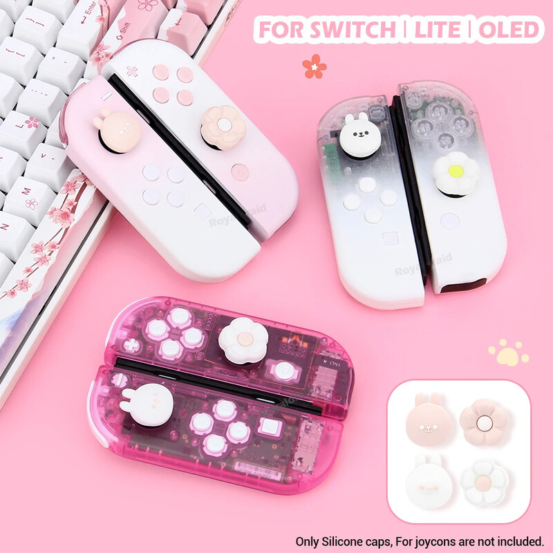 4 db Loverly szilikon hüvelykujj bot markolat sapka Joystick fedél NS Switch/OLED/Lite Joycons vezérlő hüvelykujj védő tok