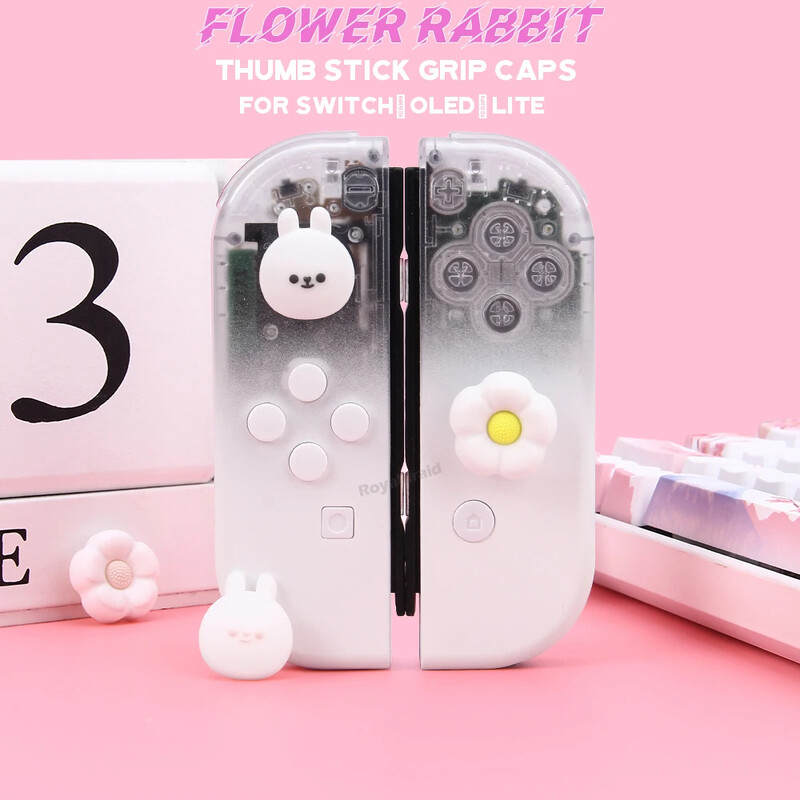 4 db Loverly szilikon hüvelykujj bot markolat sapka Joystick fedél NS Switch/OLED/Lite Joycons vezérlő hüvelykujj védő tok