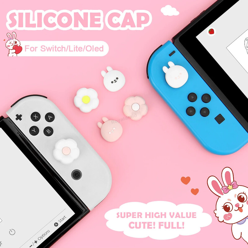 4 db Loverly szilikon hüvelykujj bot markolat sapka Joystick fedél NS Switch/OLED/Lite Joycons vezérlő hüvelykujj védő tok