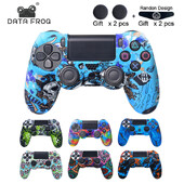 DATA FROG Husă din silicon Camo pentru Sony Playstation 4 Husă de protecție pentru controler pentru PS4 Pro Slim Joystick Manere pentru degetul mare