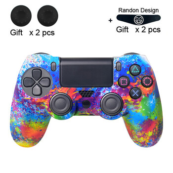 DATA FROG Camo Cover Silicone Skin for Sony Playstation 4 Protector case for PS4 Pro Slim Joystick Thumb Grips