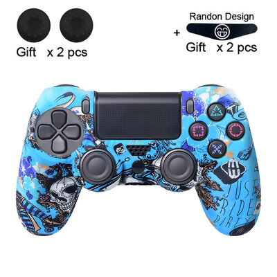 DATA FROG Husă din silicon Camo pentru Sony Playstation 4 Husă de protecție pentru controler pentru PS4 Pro Slim Joystick Manere pentru degetul mare
