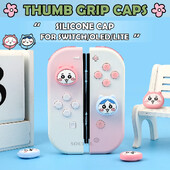 Szuper aranyos szilikon puha Joycon hüvelykujj bot markolat sapka Joystick fedél Switch Oled NS Lite Joycon vezérlő hüvelykujj tokjához