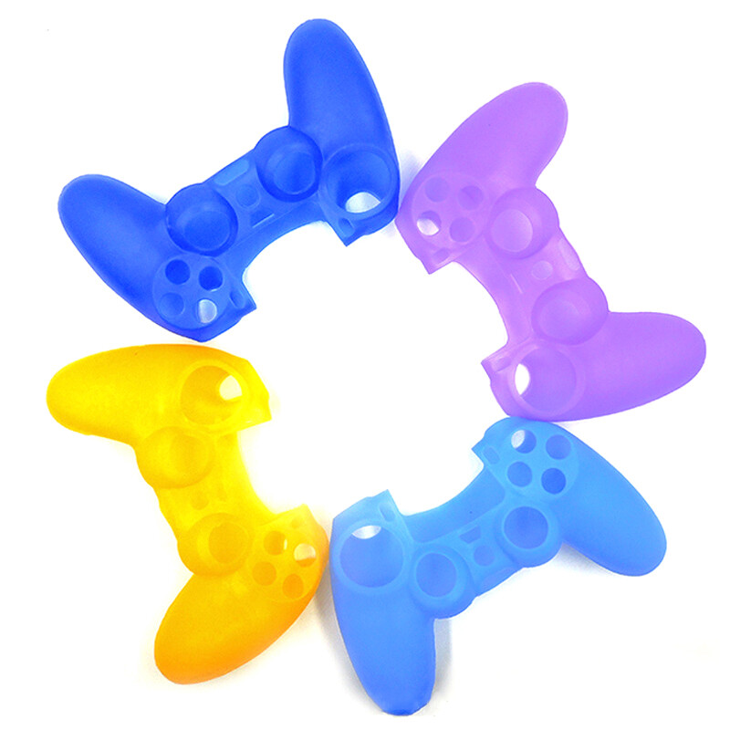 Husă de control de protecție din silicon moale pentru pielea controlerului Playstation 4 Carcasă pentru gamepad PS4 cu capace de prindere pentru joystick
