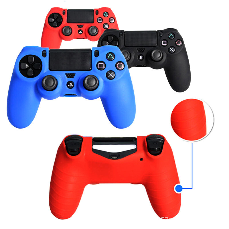 Husă de control de protecție din silicon moale pentru pielea controlerului Playstation 4 Carcasă pentru gamepad PS4 cu capace de prindere pentru joystick