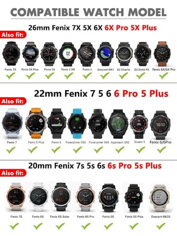 22 20 26mm Quickfit Silicone Watch Band For Garmin Fenix 7X 7 6X 6 Pro 5 5X Plus 3HR Forerunner 935 945 Epix Gen 2 Strap Bracelet