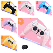 PS5 Pink Cat kontroller tok szilikon gumi védőtok Playstation 5 tartozékokhoz csúszásmentes hüvelykujj fogantyúval
