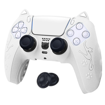 PS5 Pink Cat kontroller tok szilikon gumi védőtok Playstation 5 tartozékokhoz csúszásmentes hüvelykujj fogantyúval