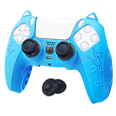 PS5 Pink Cat kontroller tok szilikon gumi védőtok Playstation 5 tartozékokhoz csúszásmentes hüvelykujj fogantyúval