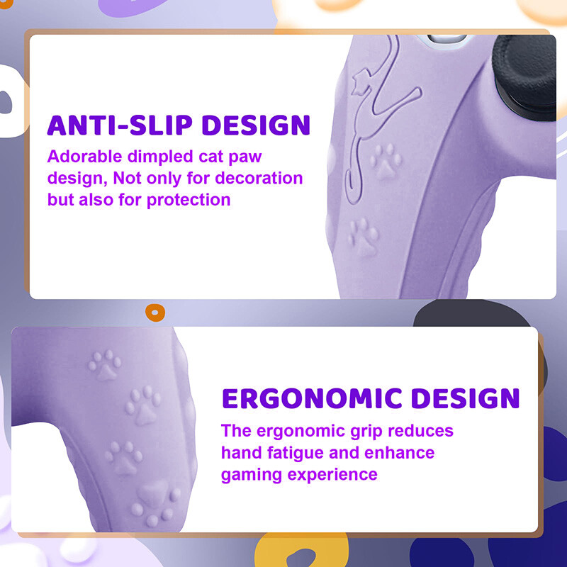 PS5 Pink Cat kontroller tok szilikon gumi védőtok Playstation 5 tartozékokhoz csúszásmentes hüvelykujj fogantyúval
