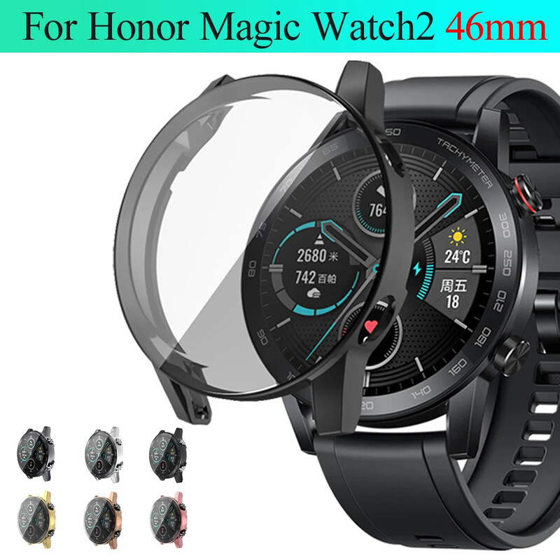 360 täiskaanega pehme TPU kellaümbris Honor Magic Watch 2 jaoks 46 mm kaitseraua kate Huawei Honor Magic2 tarvikute jaoks