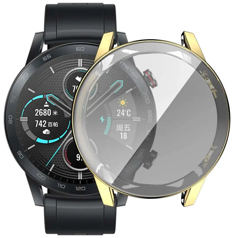 360 täiskaanega pehme TPU kellaümbris Honor Magic Watch 2 jaoks 46 mm kaitseraua kate Huawei Honor Magic2 tarvikute jaoks