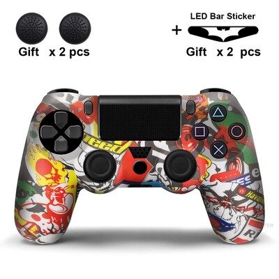 Silikónové puzdro pre ovládač PS4, kryt pre gamepad Dualshock 4, joystick, pokožka pre PS4, príslušenstvo 2 páčky, úchopy, krytky