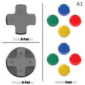 1 комплект изящен джойстик, защитна капачка за кобилицата, капак за захващане на палеца, калъф за бутони D-Pad за аксесоари за игрова конзола Switch Lite Joycon