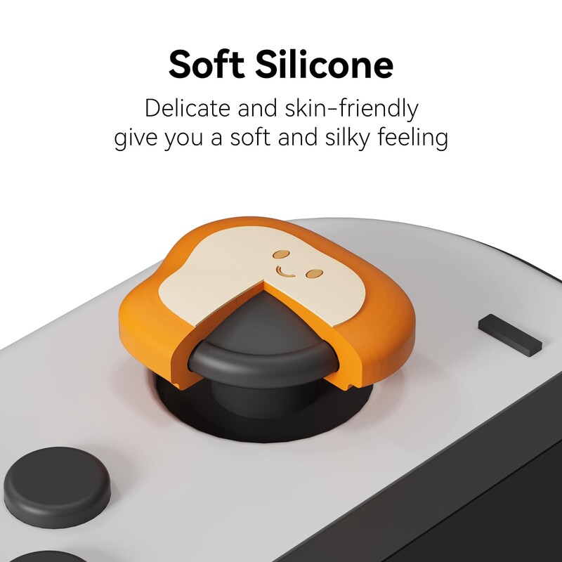 Krytky na palec GeekShare kompatibilné s Nintendo Switch/OLED Switch Lite, raňajková téma, roztomilý hrianka s vajíčkom na mäkko