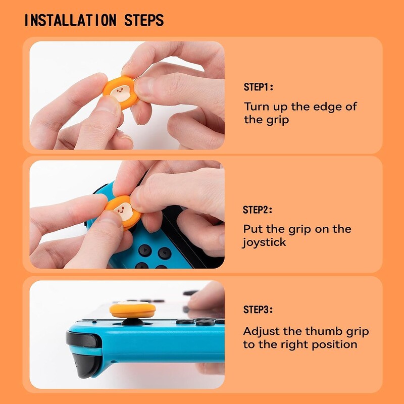 Krytky na palec GeekShare kompatibilné s Nintendo Switch/OLED Switch Lite, raňajková téma, roztomilý hrianka s vajíčkom na mäkko