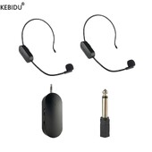 2.4G belaidis prie galvos tvirtinamas mikrofono rinkinio siųstuvas su imtuvu, skirtas stiprintuvui, balso garsiakalbiui, mokomoji kelionės vadovas