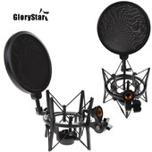Mikrofon Mic Shock Mount Shield csuklós fejtartó állványtartó a Studio Shockmount Clip felfüggesztés Spider konzolhoz