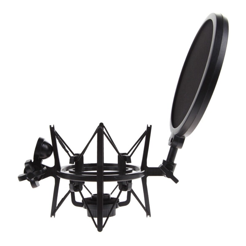 Mikrofon Mic Shock Mount Shield csuklós fejtartó állványtartó a Studio Shockmount Clip felfüggesztés Spider konzolhoz