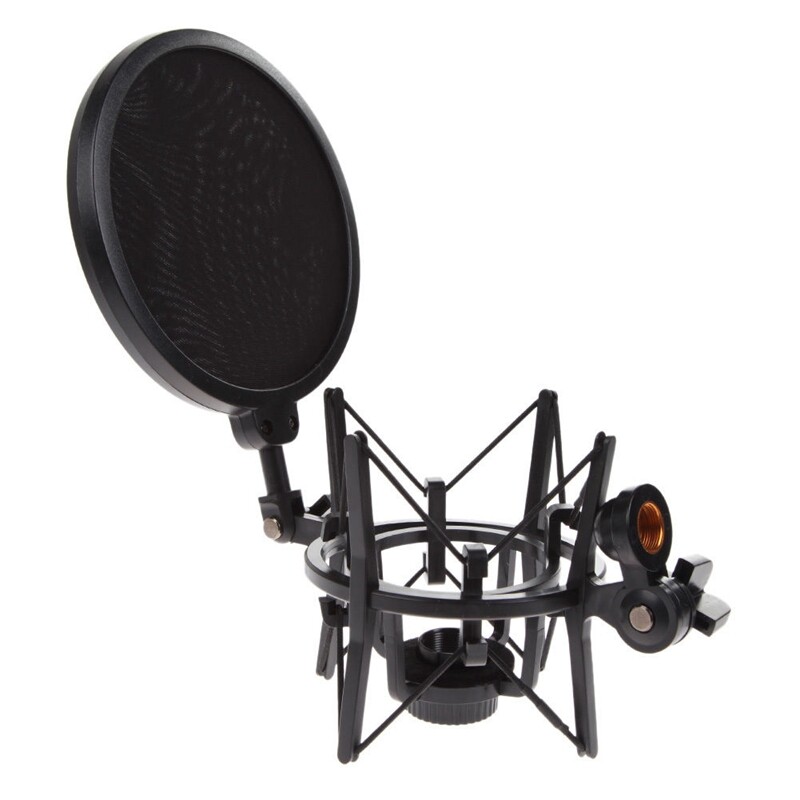 Mikrofon Mic Shock Mount Shield csuklós fejtartó állványtartó a Studio Shockmount Clip felfüggesztés Spider konzolhoz