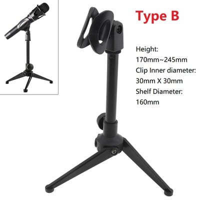 Hordozható fém mikrofon háromlábú emelőállvány 180 fokos elforgatási szögben 3 típus választható