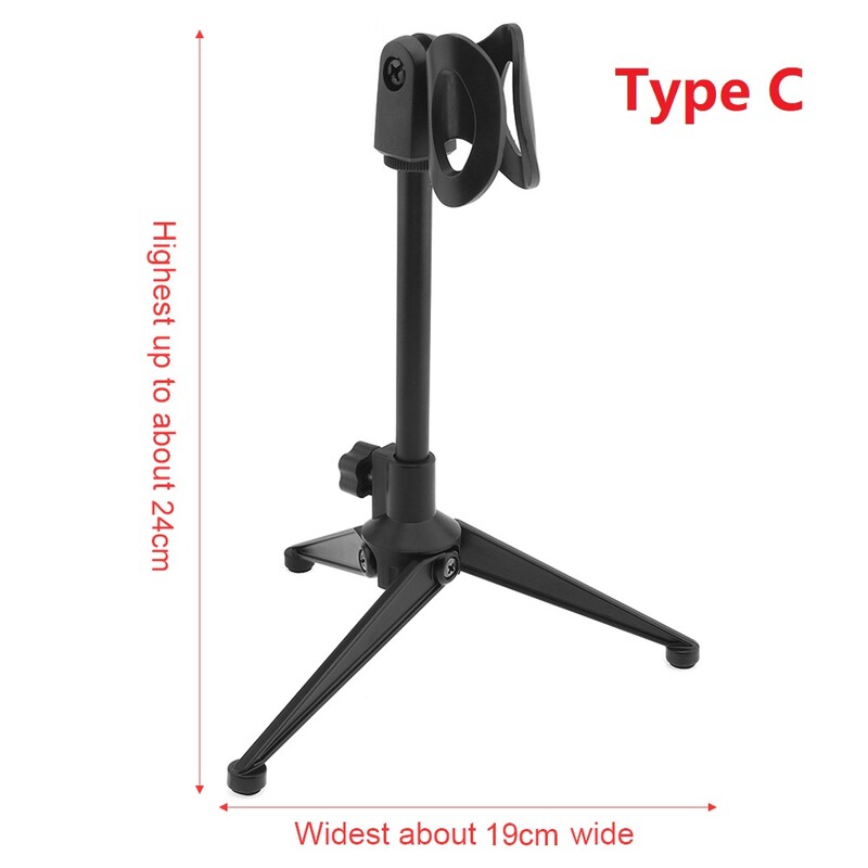 Hordozható fém mikrofon háromlábú emelőállvány 180 fokos elforgatási szögben 3 típus választható