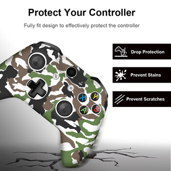 Για χειριστήριο Xbox One XS Gamepad Camo Κάλυμμα σιλικόνης Λαστιχένια θήκη λαβής δέρματος Προστατευτική θήκη για λεπτό χειριστήριο