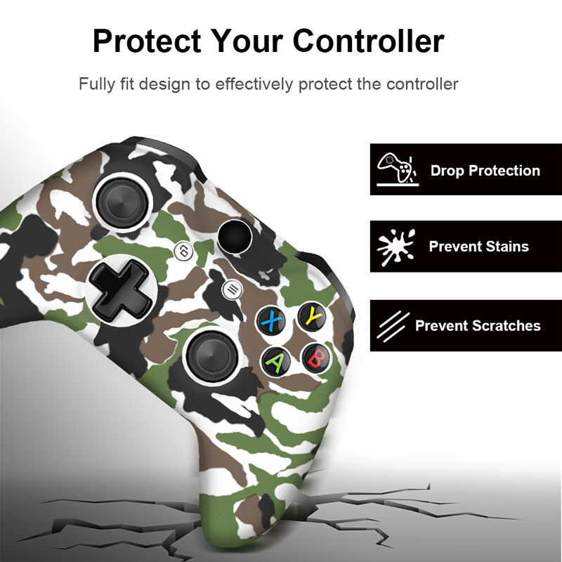 Pre Xbox One XS Controller Gamepad Camo silikónový kryt gumený úchop ochranný kryt pre tenký joystick