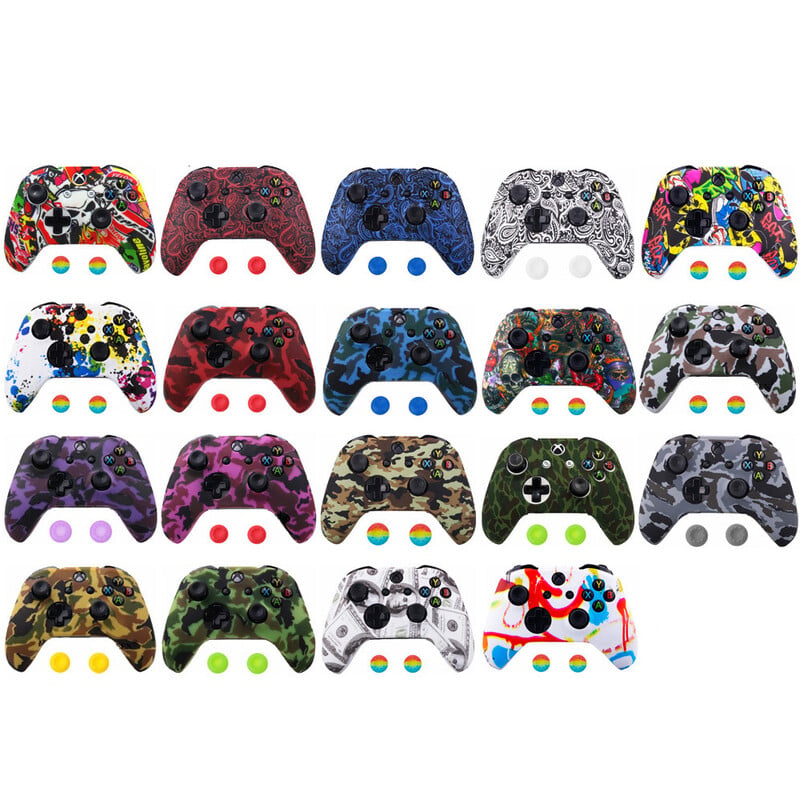 Pre Xbox One XS Controller Gamepad Camo silikónový kryt gumený úchop ochranný kryt pre tenký joystick