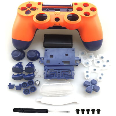 Cijeli set Kućište Kućište Gumbi za popravak Kućište za DualShock 4 PlayStation 4 PS4 Pro jds 040 JDM-040 Poklopac kontrolera Narančasto Plava