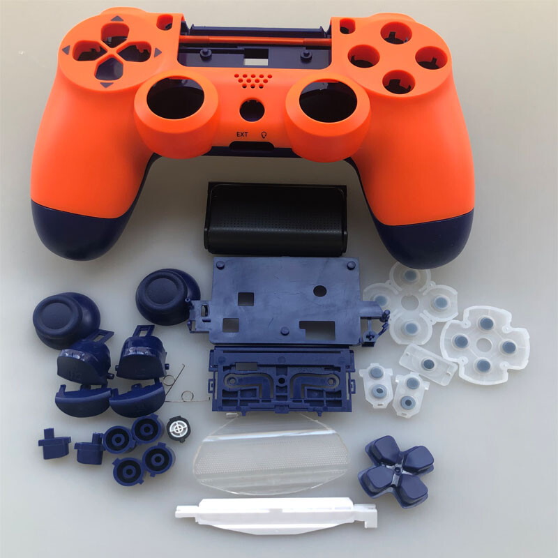 Cijeli set Kućište Kućište Gumbi za popravak Kućište za DualShock 4 PlayStation 4 PS4 Pro jds 040 JDM-040 Poklopac kontrolera Narančasto Plava