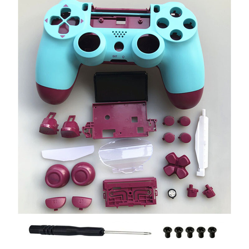 Cijeli set Kućište Kućište Gumbi za popravak Kućište za DualShock 4 PlayStation 4 PS4 Pro jds 040 JDM-040 Poklopac kontrolera Narančasto Plava