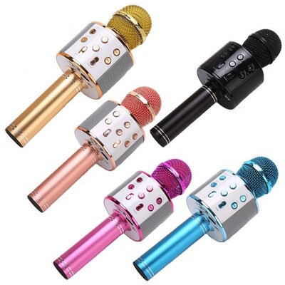WS858 φορητό μικρόφωνο καραόκε συμβατό με Bluetooth Χειρόφωνο μικρόφωνο Επαγγελματικό ηχείο Home KTV για Mic player μουσικής