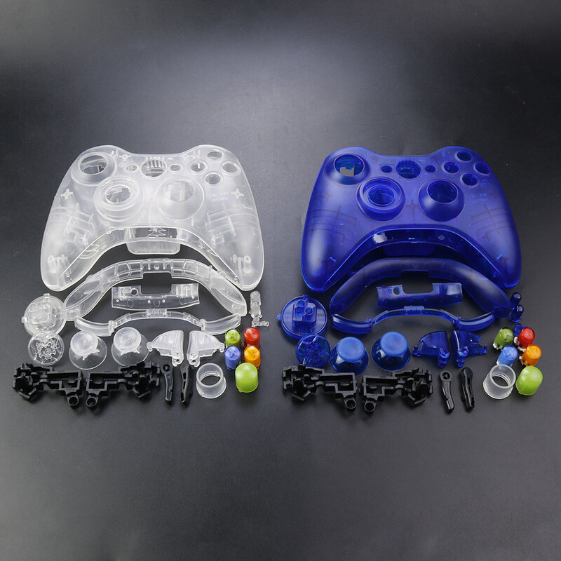 JCD XBOX 360 vezeték nélküli vezérlőhöz, teljes házas játékvezérlő ház burkolata gombokkal Kitek Analóg Stick lökhárító tartozékok