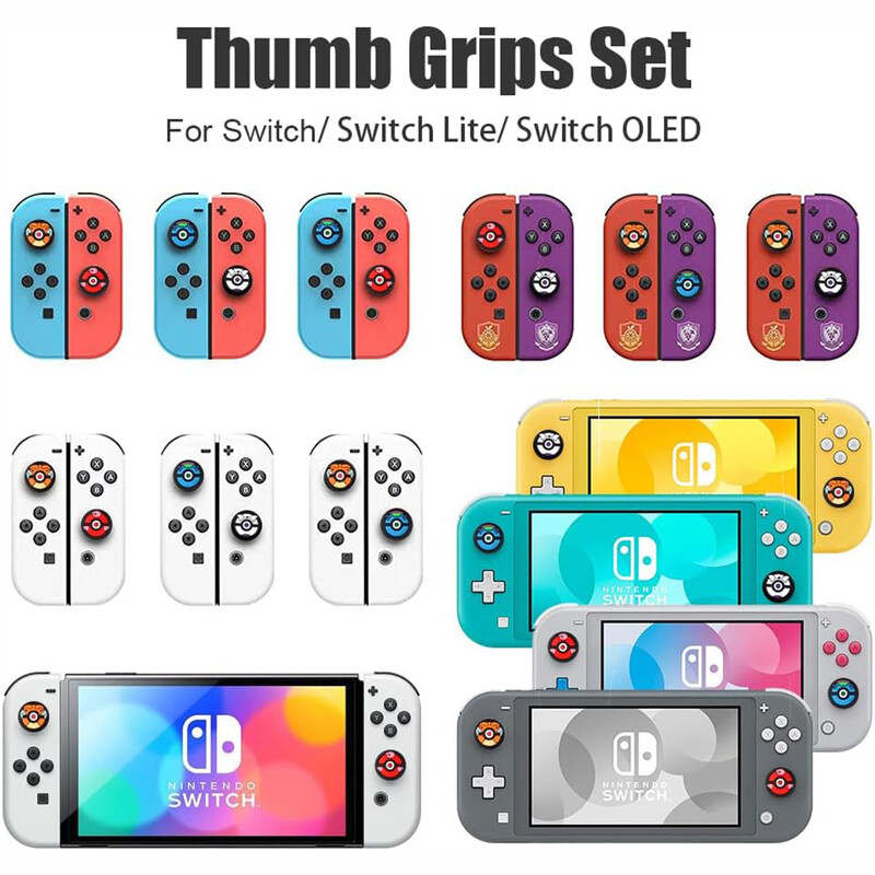 4db rajzfilm szilikon analóg hüvelykujj fogantyú sapka, amely kompatibilis a Nintendo Switch OLED/Switch Lite/Switch joystick védőburkolattal