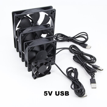 120x120x25mm 80x80x25mm 5010 9025 5V USB Power Cooling Case Вентилатор за приемник DVR Xbox TV Box Рутер