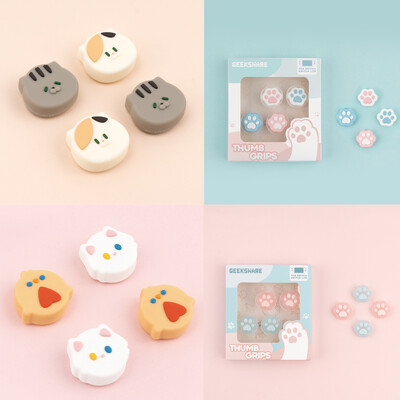 Cat Chick mīkstais īkšķa nūjas roktura vāciņš Kursorsviras aizsargvāciņš Nintendo Switch NS Lite Joy-con kontroliera īkšķa sviras futrālim