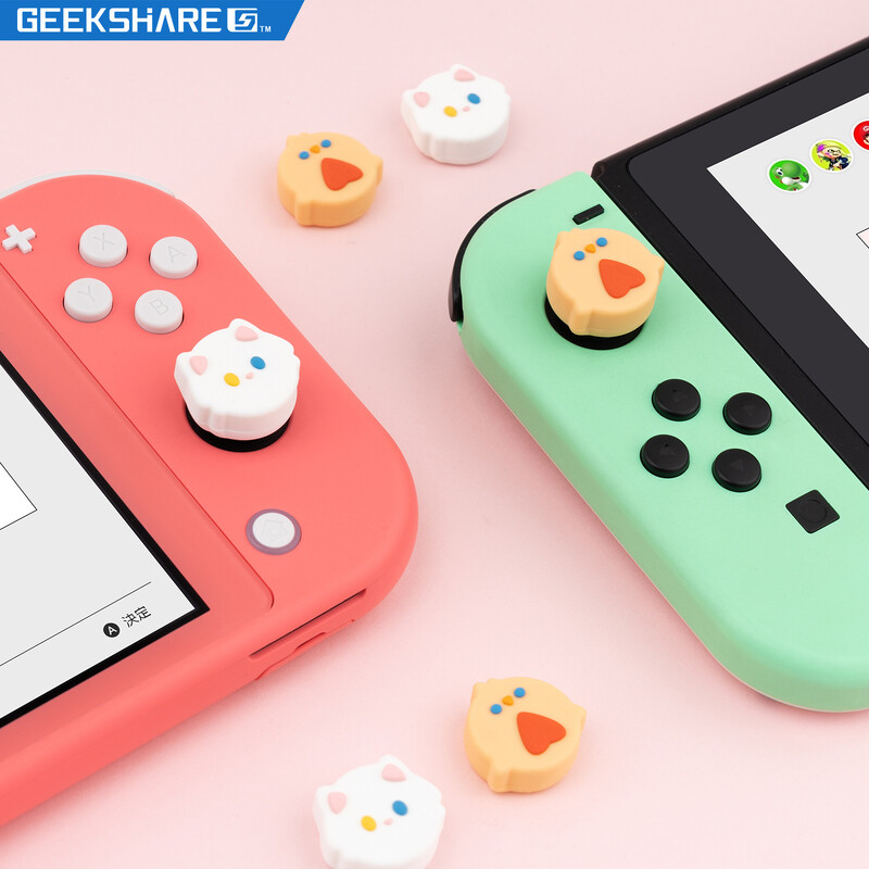 Cat Chick puha hüvelykujj stick markolat sapka Joystick védőburkolat Nintendo Switch NS Lite Joy-con kontroller hüvelykujj tokjához