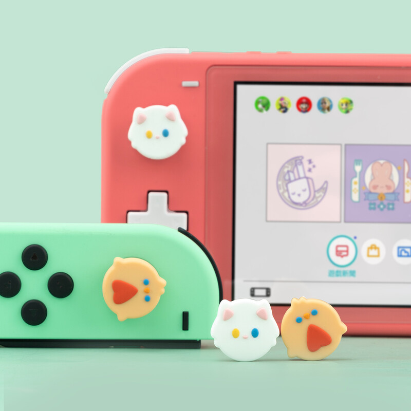 Cat Chick puha hüvelykujj stick markolat sapka Joystick védőburkolat Nintendo Switch NS Lite Joy-con kontroller hüvelykujj tokjához